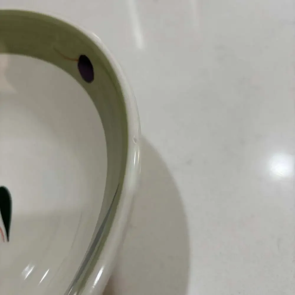 Maxam Hand Painted Italian Olive and Leaf 10-inch Serving Bowl